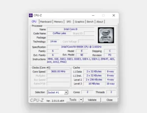 CPU Z CPU 탭