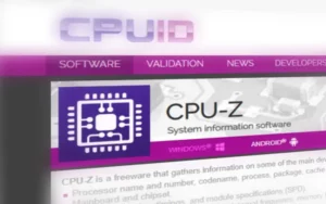 CPU Z 홈페이지