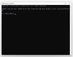 Windows PowerShell 실행 완료